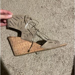 Beige wedges size 9